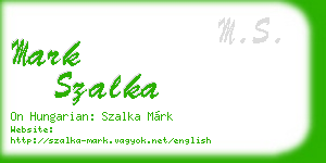 mark szalka business card